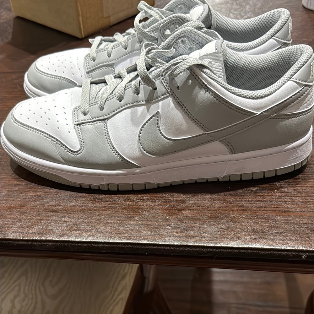 DUNKS - Nike Light Gray and White Athletic Shoes